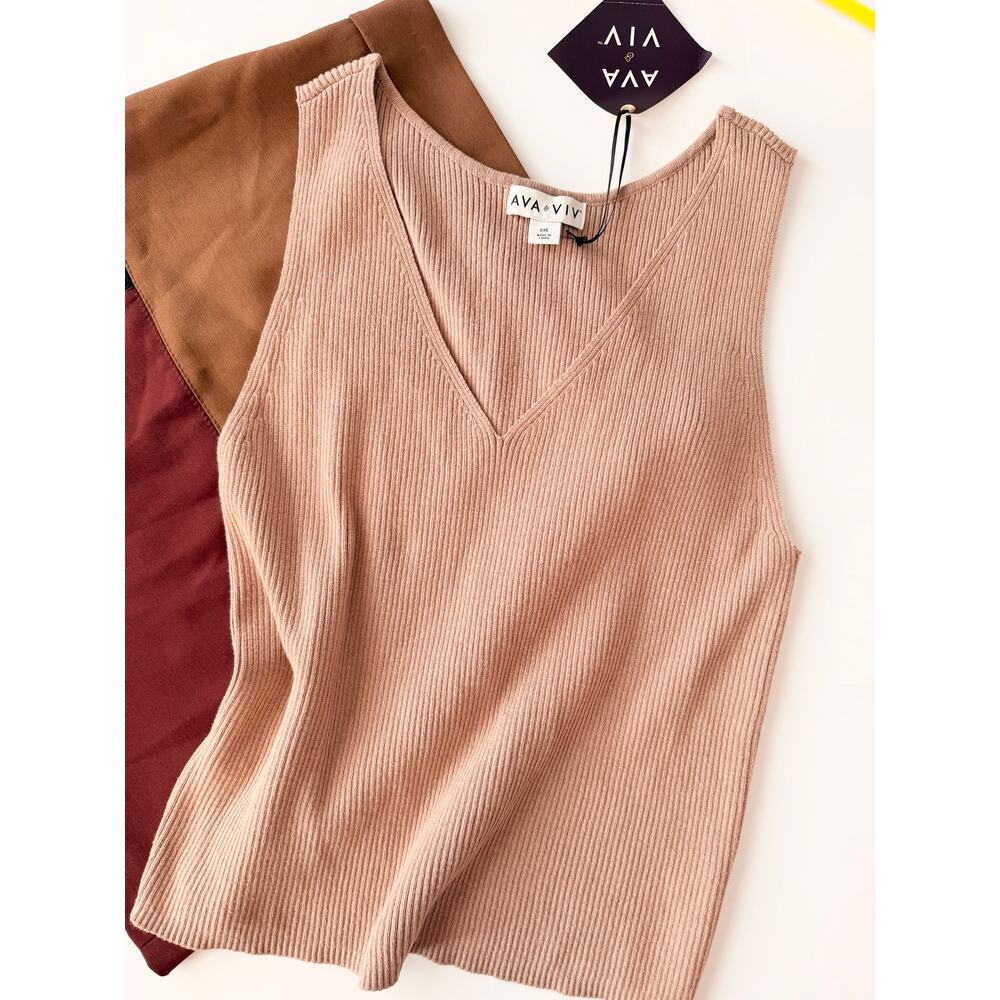 Tan knit tank